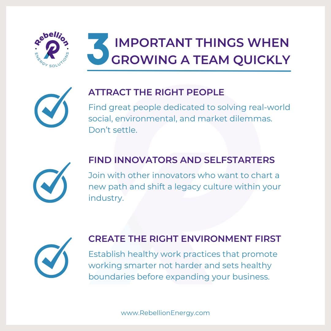 Three items to consider when growing your team quickly