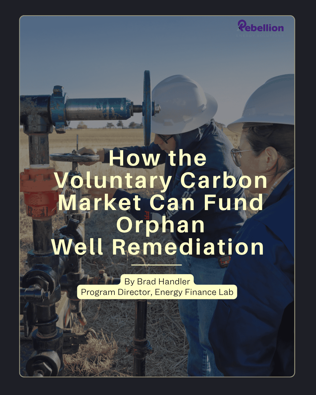 Two people on a orphan well with writing to describe blog post in yellow